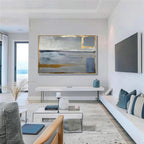 Tactile Neutral Abstract Oil Painting Gold Luxe Modern