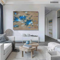 Abstract Expressionist Blue Burst Painting Colorful
