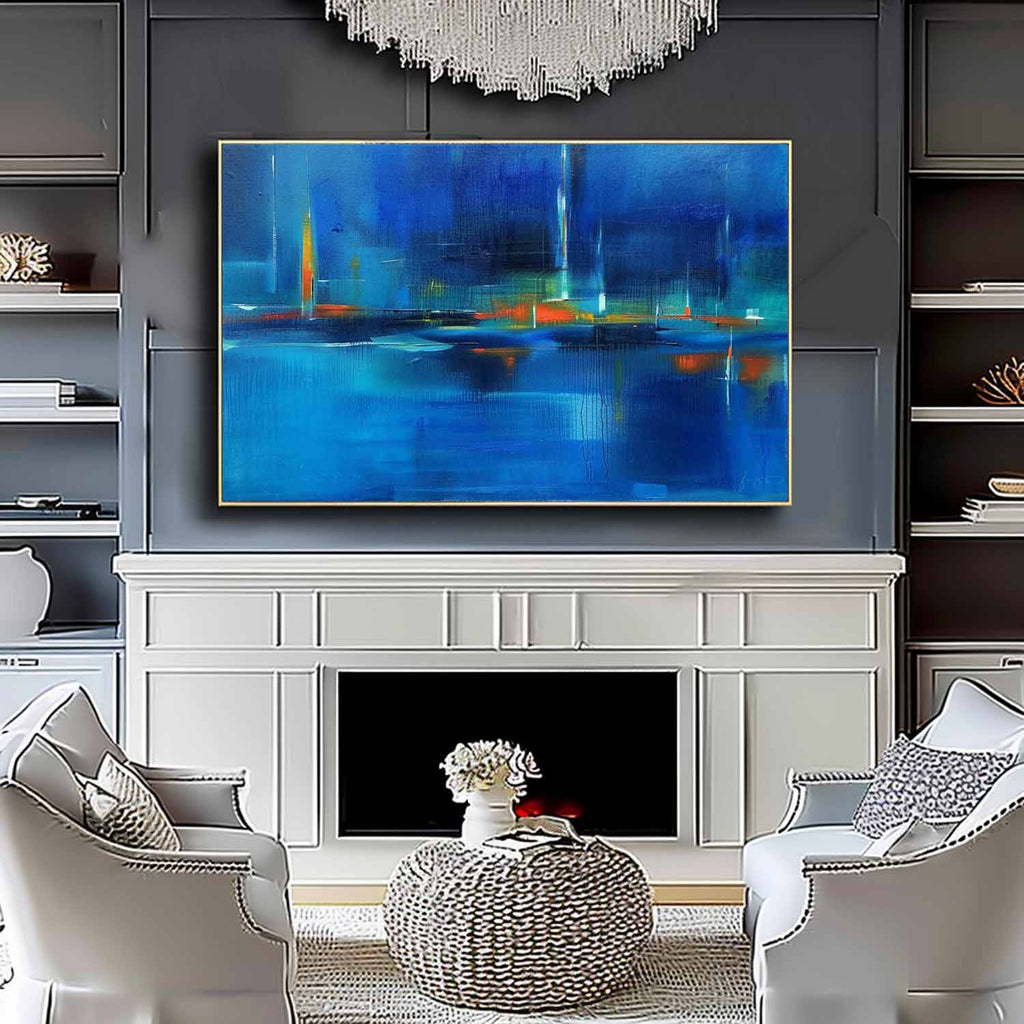 Blue Cityscape Oil Painting