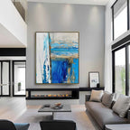 Wall Art Abstract Impasto Blue Dynamic Layer