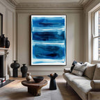 Minimalist Blue Ombre Abstract Painting Modern Color