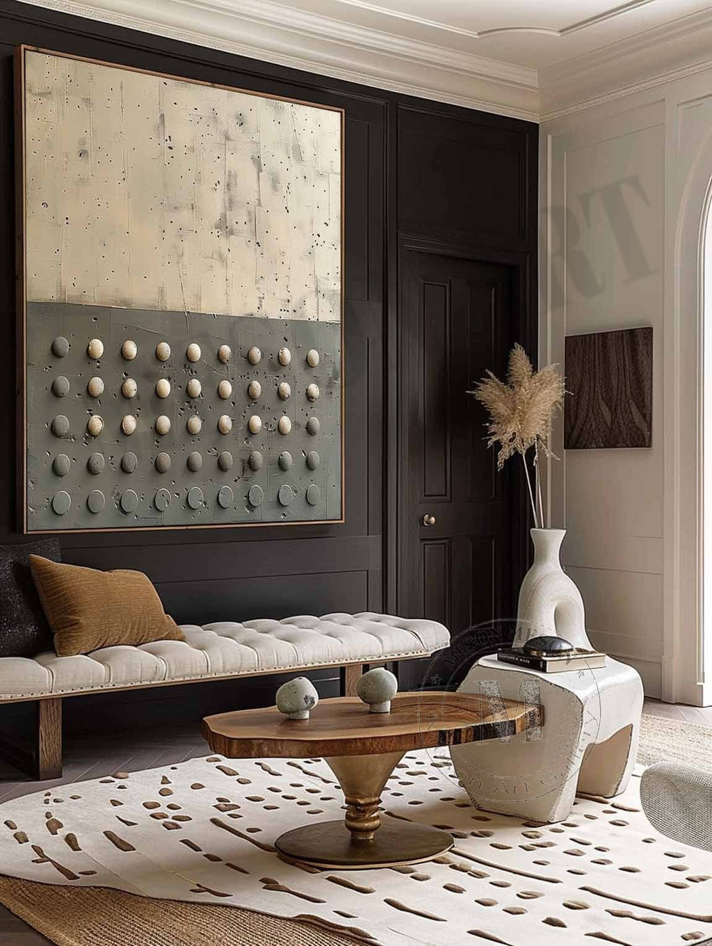 Neutral Tone Textured 3D Dot Wall Art