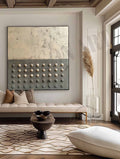 Neutral Tone Textured 3D Dot Wall Art