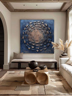 Circular Textured Abstract Art Oil Painting