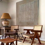 Minimalist 3D Textured Grid Painting Neutral Wall Art