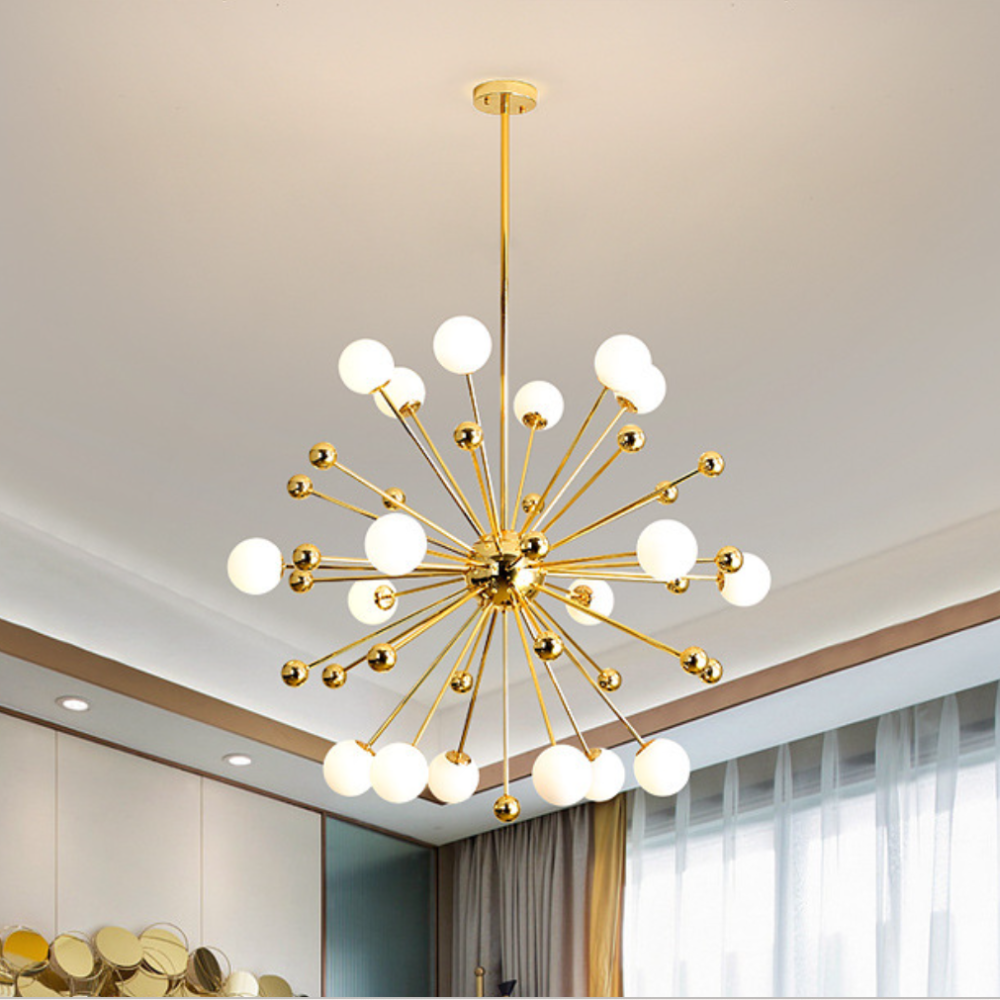 Silva Modern LED Chandelier Gold Glass Living/Dining Room/Bedroom