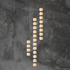 Lyra Modern Alabaster Pendant Light Staircase