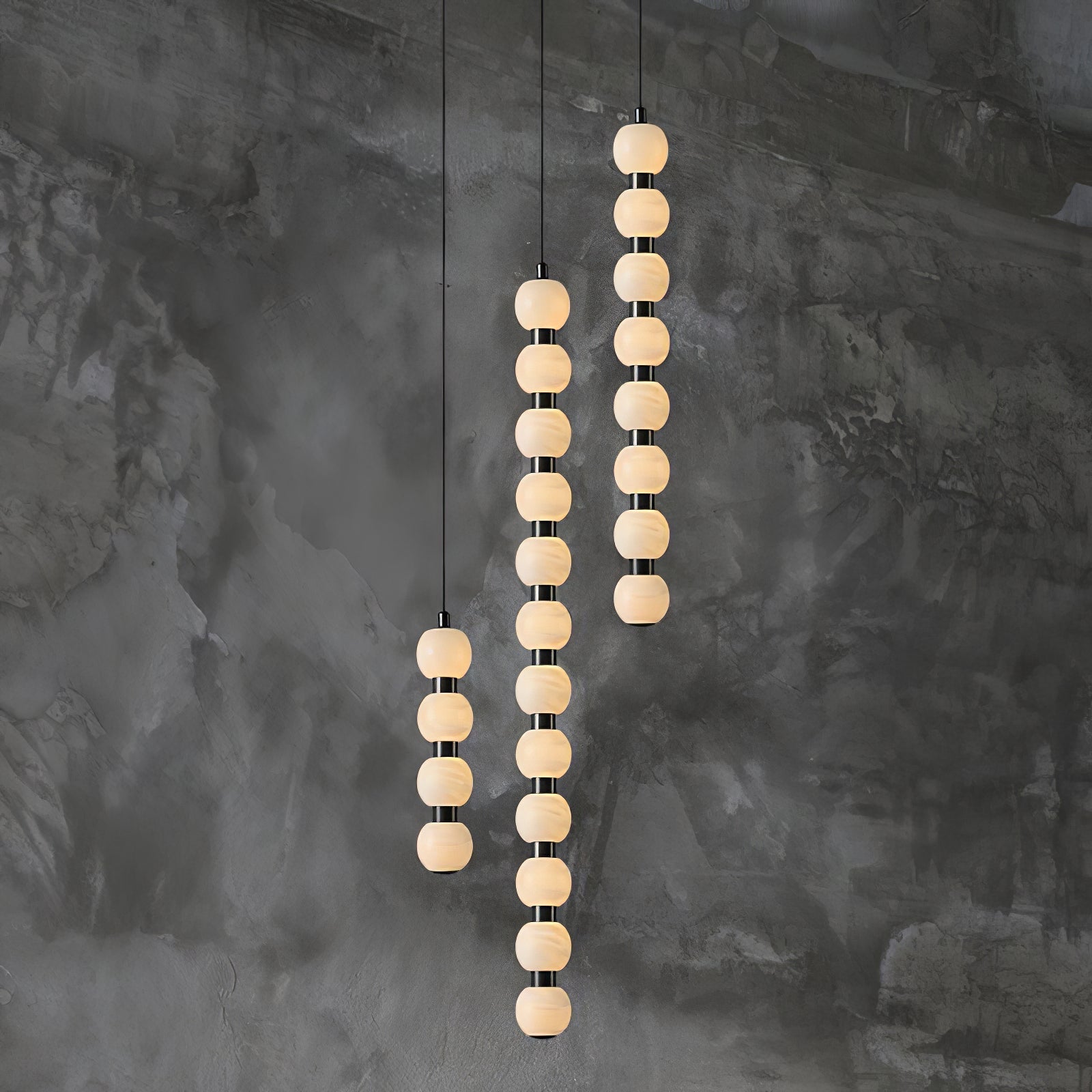 Lyra Modern Alabaster Pendant Light Staircase