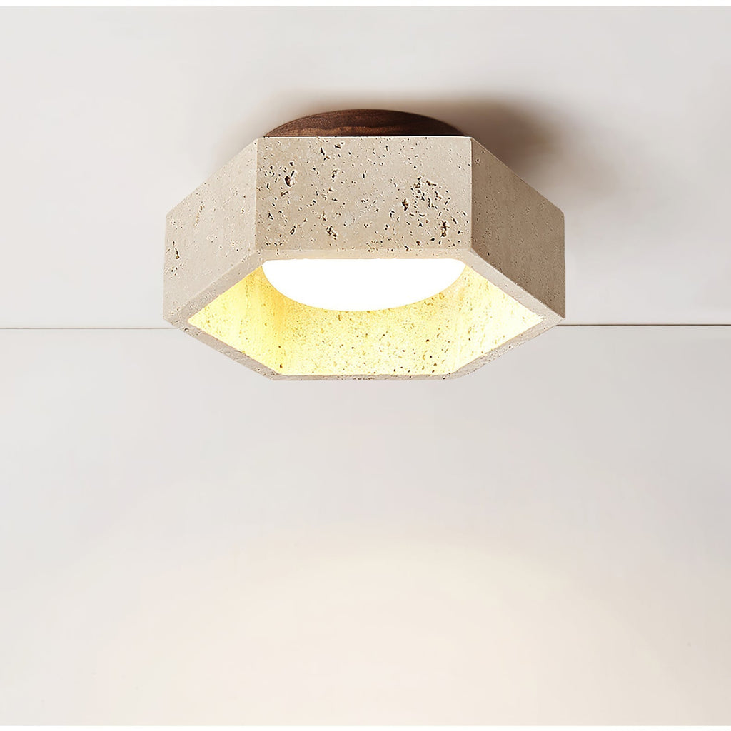 Hexara Travertine Hexagonal Ceiling Light