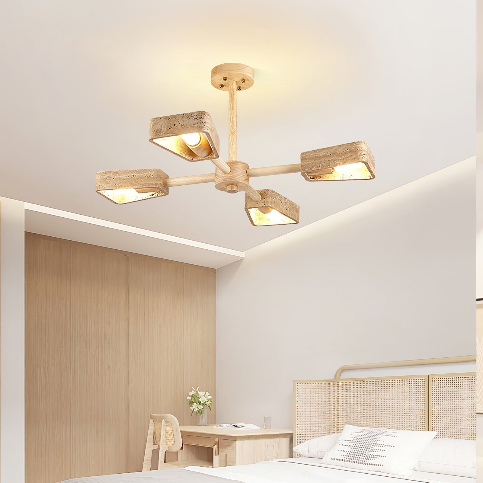Hedra  Travertone  Geometric  Chandelier