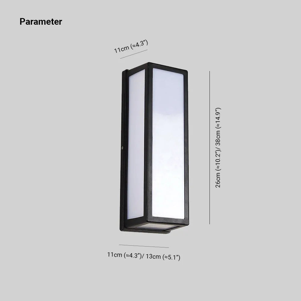 Linae Modern Waterproof Metal Cross Outdoor Wall Lamp, Black
