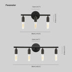 Silva Modern Glass Vanity Wall Lamp, Black, Bathroom, 3/4 Light