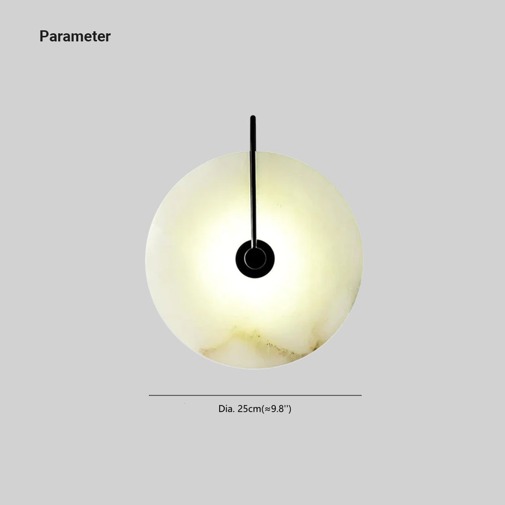 Arisha Round Bedside Wall Light, Artificial Marble, Gold & Black