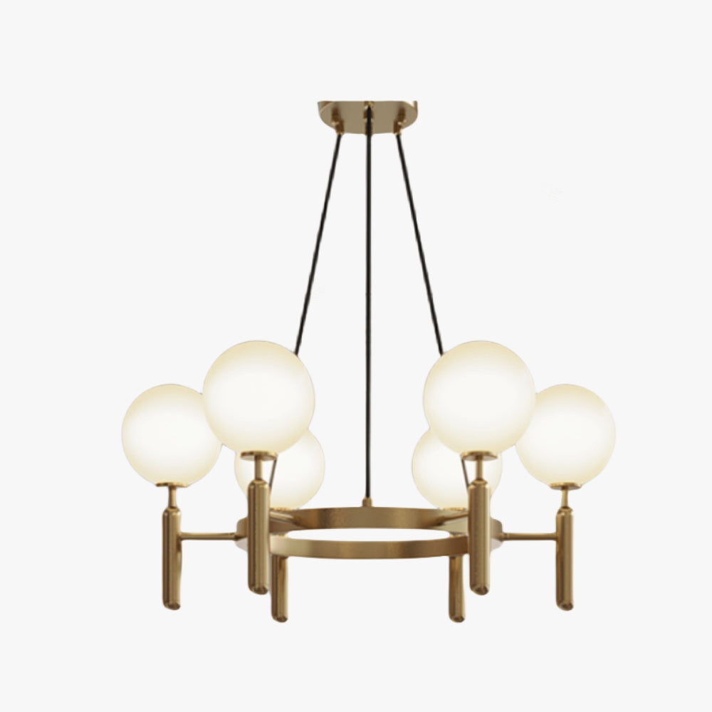 Kristy Design Ball Glass/Metal Pendant Light Gold White
