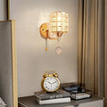 Kristy Vintage Cylinder Metal Bedside Wall Lamp, Gold/Chrome