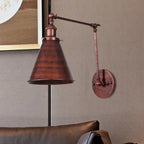 Zynar Vintage Adjustable Wall Lamp, Metal, Black/Rust, Living Room