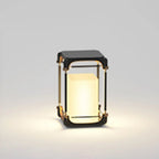 Ray Simple Cube/Cuboid Outdoor Floor Lamp, Hardwired/Solar, Black