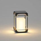 Ray Simple Cube/Cuboid Outdoor Floor Lamp, Hardwired/Solar, Black