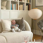 Renée Minimalist Tripod Lantern Paper Floor Lamp, White