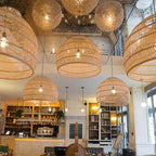 Lian Rattan Bamboo Lampshade Hand Knitted Pendant Light