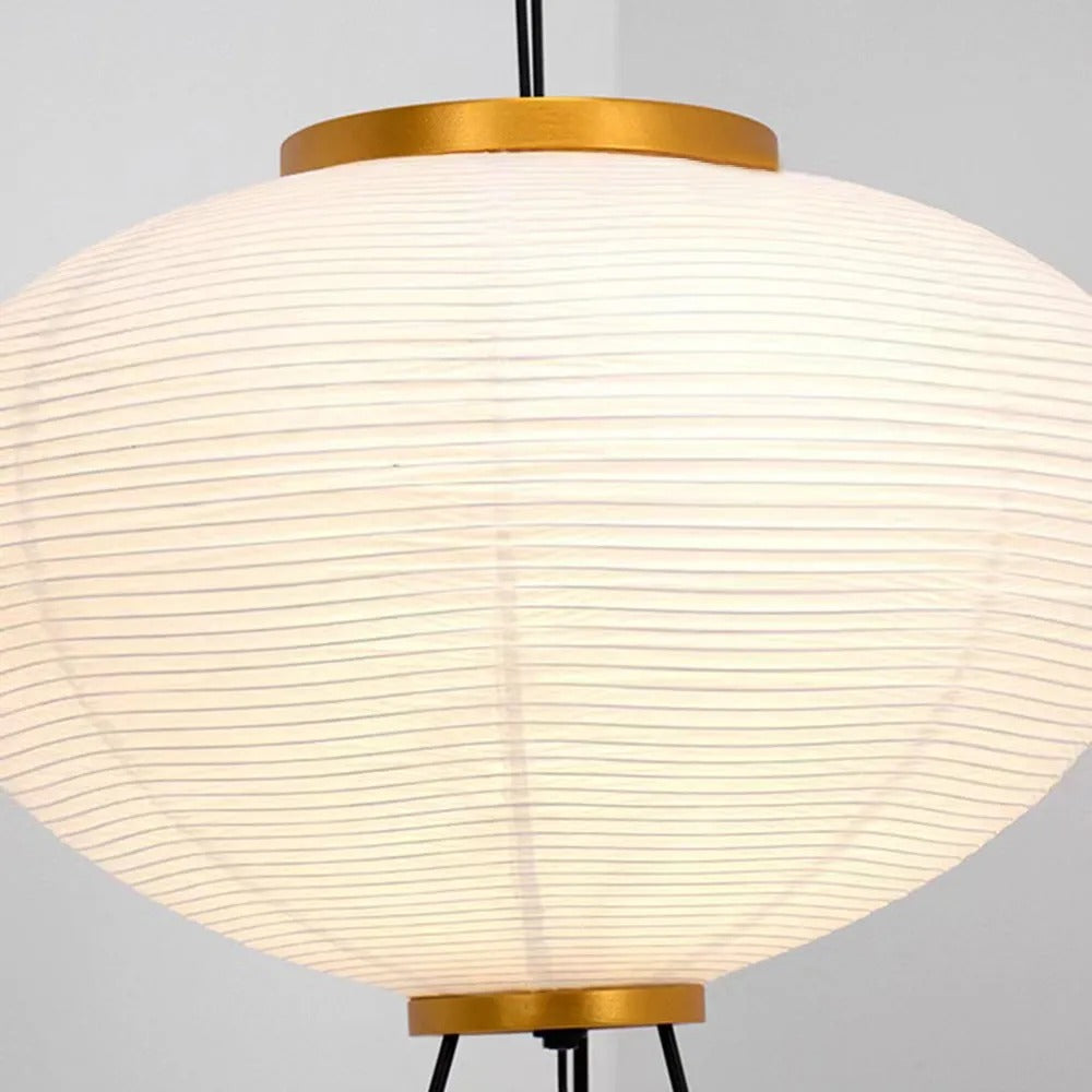 Renée Minimalist Tripod Lantern Paper Floor Lamp, White