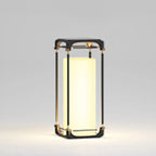Ray Simple Cube/Cuboid Outdoor Floor Lamp, Hardwired/Solar, Black