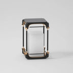 Ray Simple Cube/Cuboid Outdoor Floor Lamp, Hardwired/Solar, Black