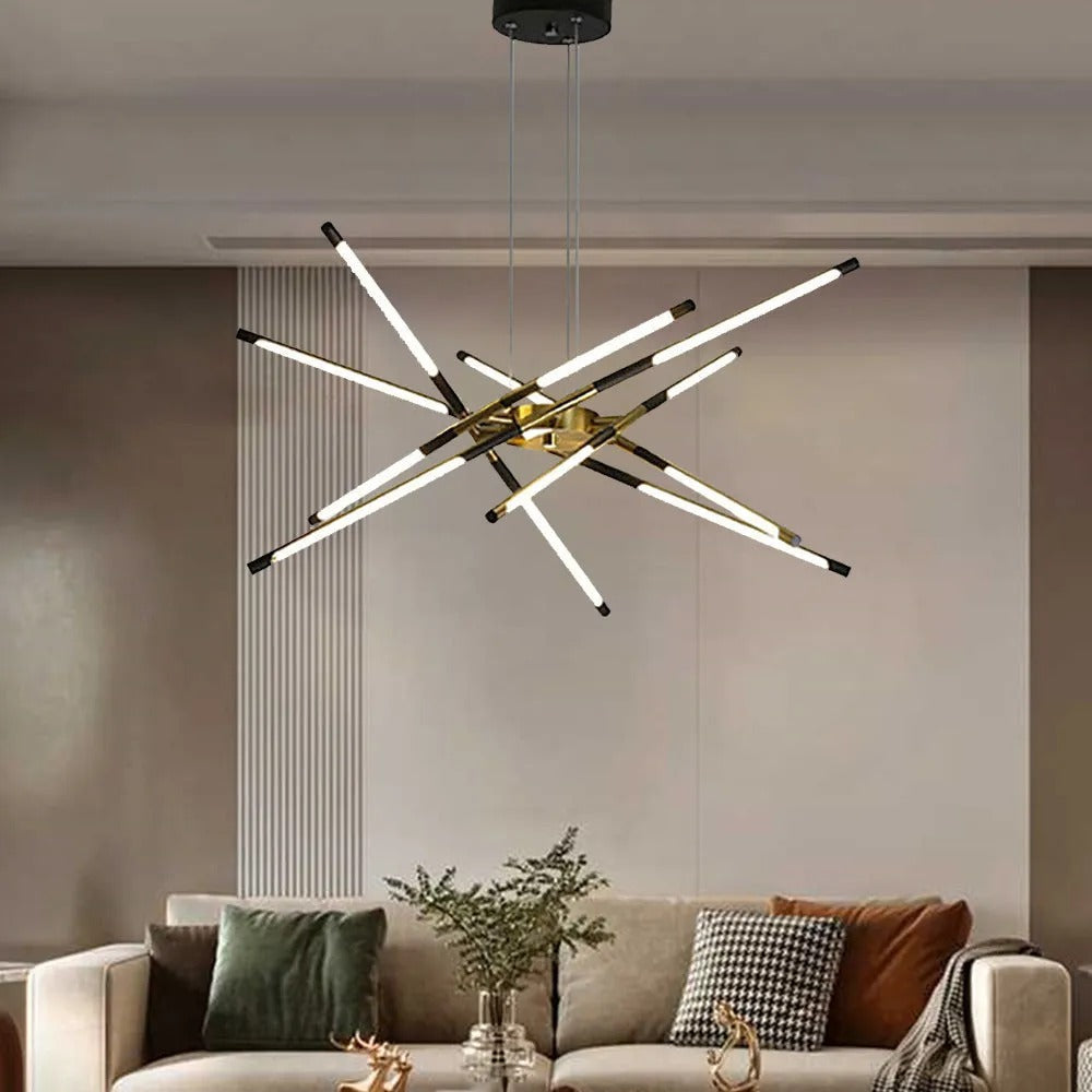 Arisha Pendant Light, Black/Gold, 6/8/10/12 Heads