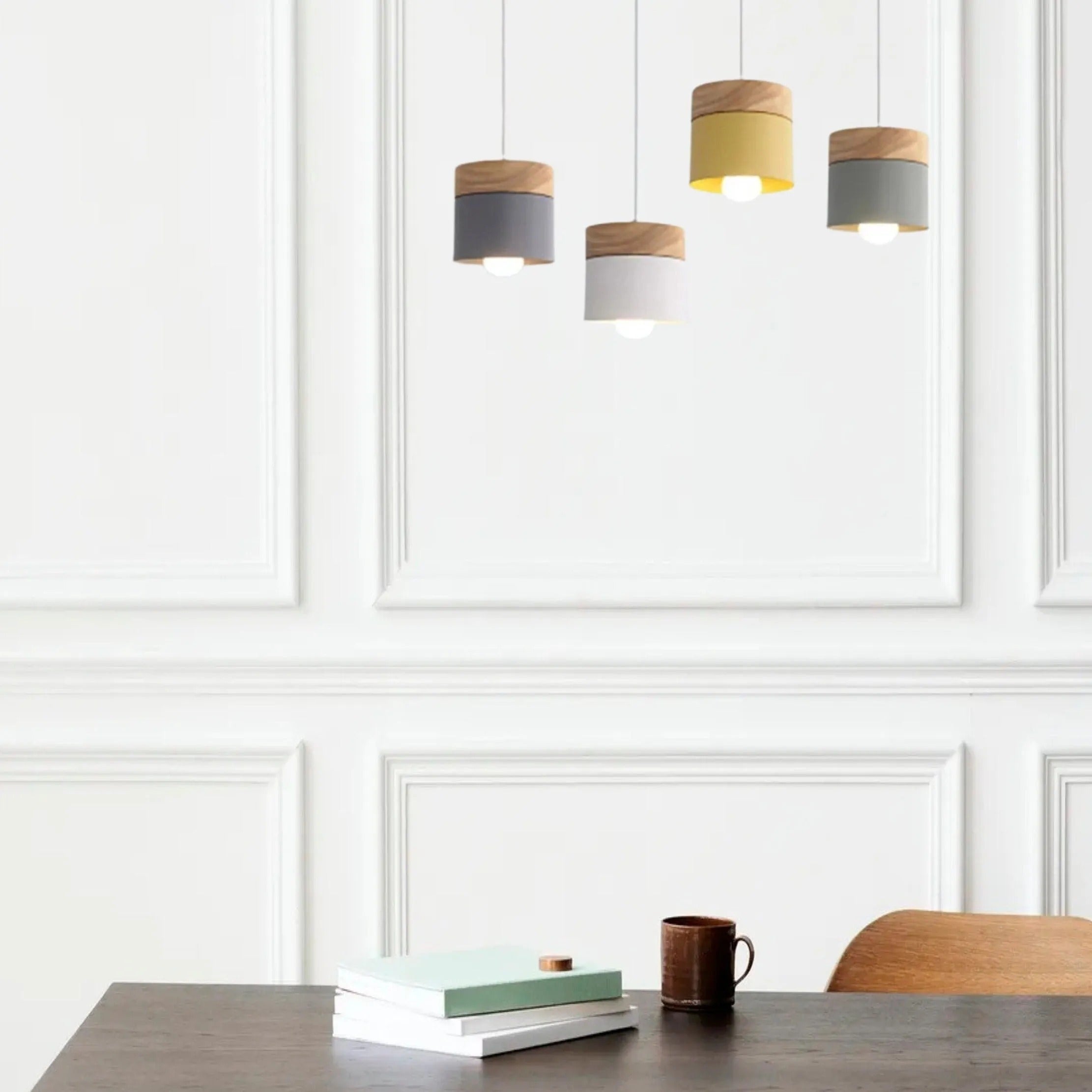 Valentina Modern Can Shape Metal/Wood Pendant Light