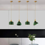 Valentina Retro LED Pendant Light Metal Green Glass Dining Room