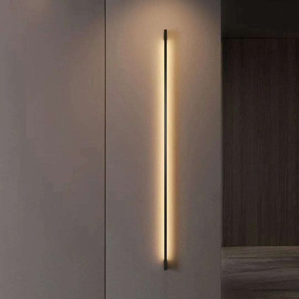 Liora Modern Slim Linear Black LED Wall Lamp