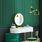 Valentina Retro LED Pendant Light Metal Green Glass Dining Room