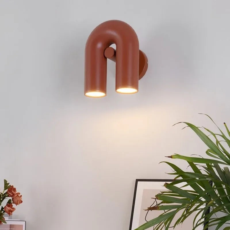 Arisha Wall Lamp U-shaped Design LED Metal, Black/Blue/Gray/Red, Bedroom