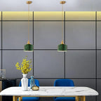 Valentina Retro LED Pendant Light Metal Green Glass Dining Room