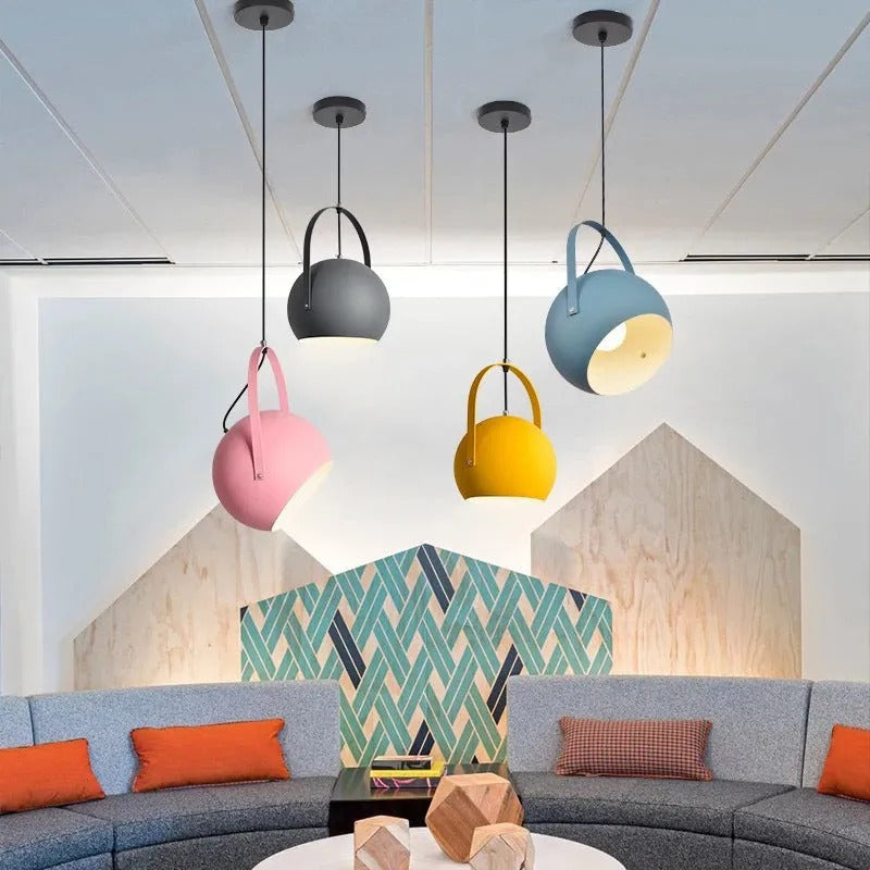 Aira Colorful Art Deco Pendant Light, Spherical,  Bedroom
