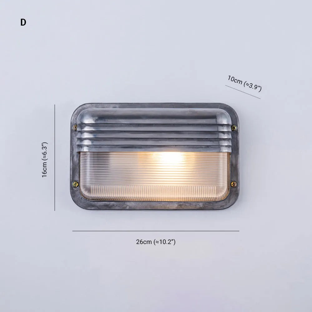Wyre Wall Lamp Geometric Modern Metal Glass Outdoor