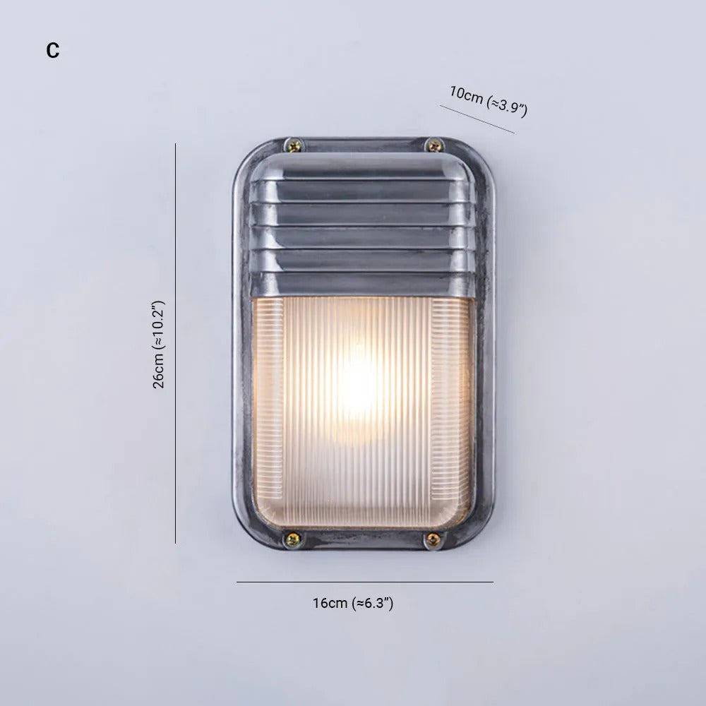Wyre Wall Lamp Geometric Modern Metal Glass Outdoor