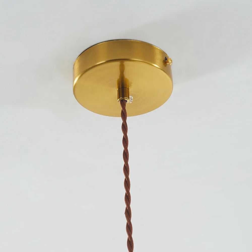 Valentina Retro LED Pendant Light Metal Green Glass Dining Room