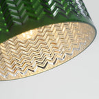 Valentina Retro LED Pendant Light Metal Green Glass Dining Room