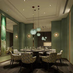 Aira Green Nordic Artistic Ribbed Glass Pendant Light