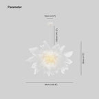 Arisha Modern Flower Fabric Pendant Light, Bedroom, White