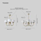 Valentina Retro Art Deco Globe Chandelier, White/Pink/Beige
