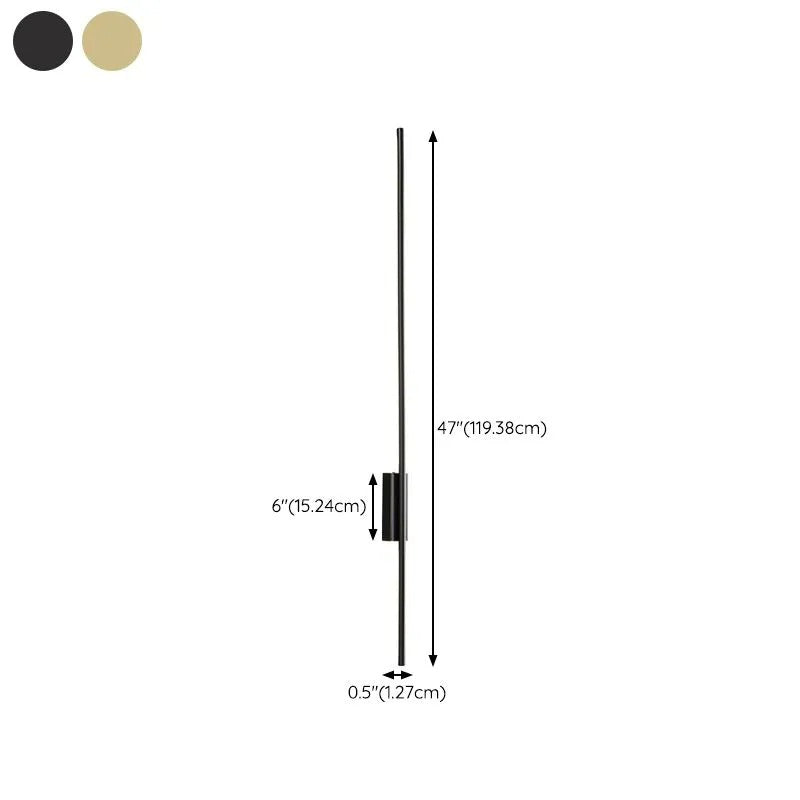 Arisha Modern Linear Metal& Bedroom Wall Lamp, Black/Brass