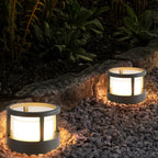 Zyra Modern Metal Cylindrical Outdoor Bollard Light, Black
