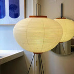 Renée Minimalist Tripod Lantern Paper Floor Lamp, White