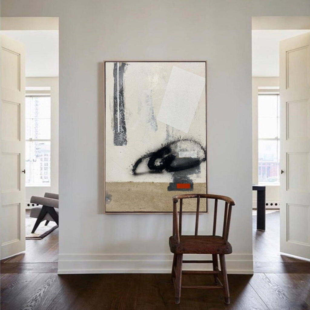 Minimalist Neutral Abstract Oil Painting