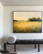 Meadow Landscape Impressionist Oil Painting