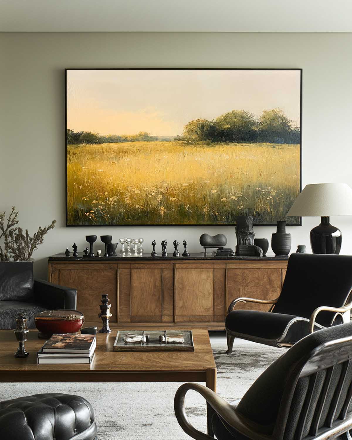 Meadow Landscape Impressionist Oil Painting