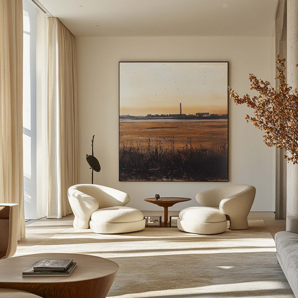 Golden Hour Salt Marsh Factory Oil Painting