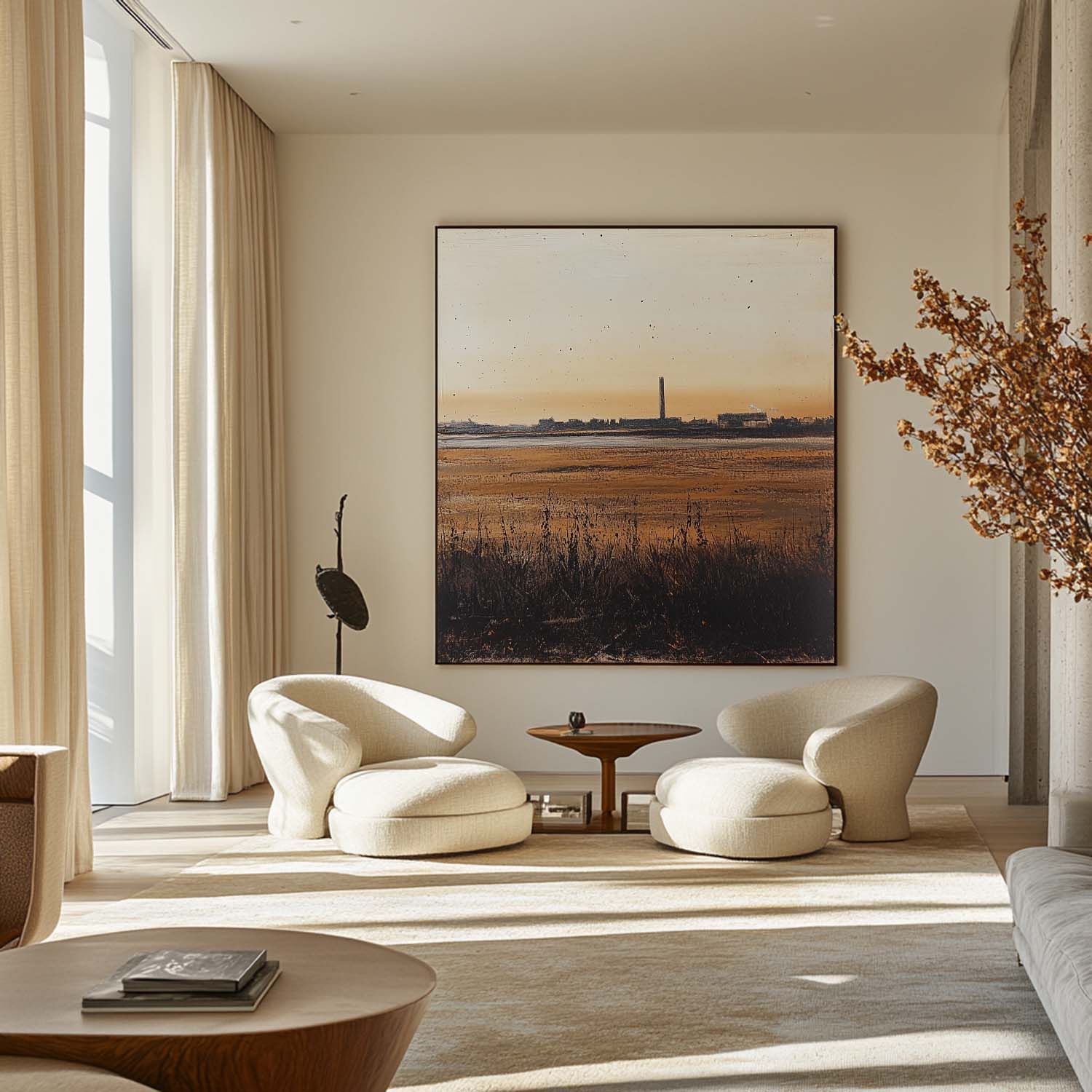 Golden Hour Salt Marsh Factory Oil Painting